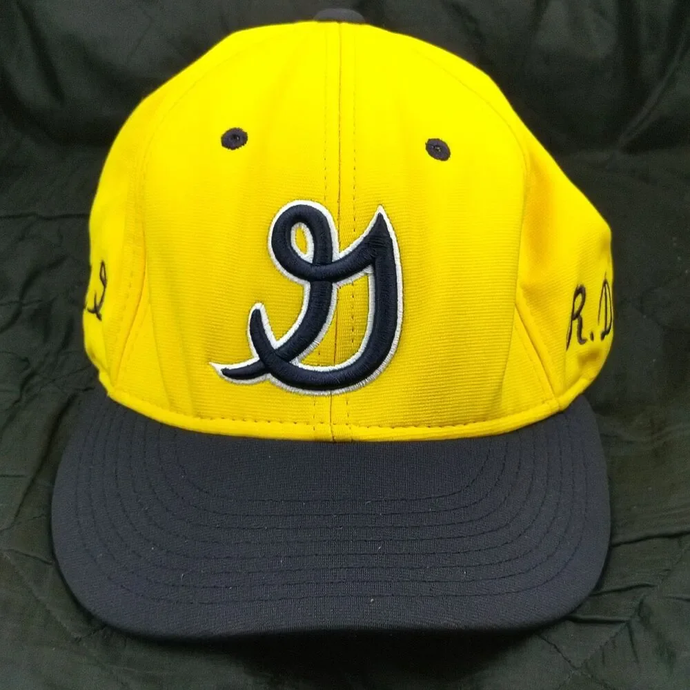 Richardson PTS 20 Flexfit Hat Men's LG-XL Yellow Navy Blue Fitted Cap